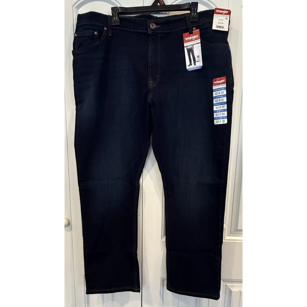 Wrangler Five Star Premium Men's Jeans 42x30 Dark Wash Stretch NWT
